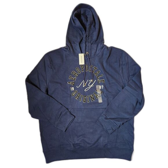 Aeropostale Pullover Hoodie – Men’s 3XL, Dark Blue, Logo Graphic, NWT - Picture 1 of 8